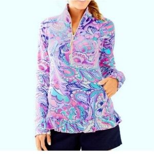 Lilly Pulitzer Killian Popover in Pink Tropics Mermaids Call UPF 50 Large
